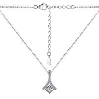 YFN Bijoux Design De Luxe En Argent Sterling 925 Rond Zircon Cubique Géométrique Pendentif Collier