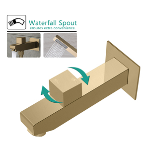 Mélangeur de douche à brosse dorée à 3 fonctions avec LED et <span class=keywords><strong>musique</strong></span> pour salle de bain - Product Image 4