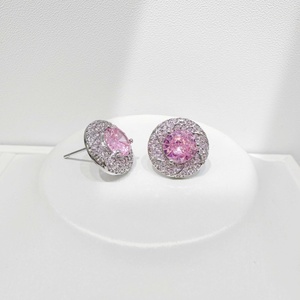 Boucles d'oreilles clous en argent 925 plaqué or rose, pierre naturelle rose, zircon goutte d'eau, hypoallergéniques, pour filles, idéales pour fêtes et mariages - Product Image 4