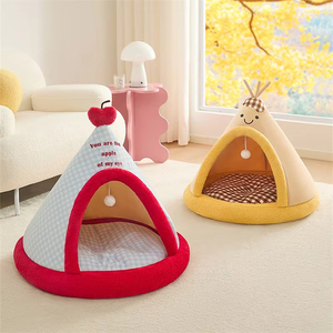 사계절 애완동물 침대 고양이 강아지 하우스 쿠션 소파 둥지 강아지 새끼 고양이 귀여운 텐트 애완용품 겨울 따뜻한 강아지 고양이 침대 동굴 - Product Image 4