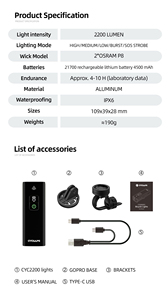 CYCLAMI 2200LM <span class=keywords><strong>Lampe</strong></span> <span class=keywords><strong>de</strong></span> vélo, <span class=keywords><strong>lampe</strong></span> <span class=keywords><strong>de</strong></span> vélo <span class=keywords><strong>de</strong></span> montagne, feux avant <span class=keywords><strong>de</strong></span> vélo <span class=keywords><strong>de</strong></span> route, <span class=keywords><strong>lampe</strong></span> <span class=keywords><strong>de</strong></span> vélo, <span class=keywords><strong>lampe</strong></span> <span class=keywords><strong>de</strong></span> vélo <span class=keywords><strong>rechargeable</strong></span> TYPE-C - Product Image 6