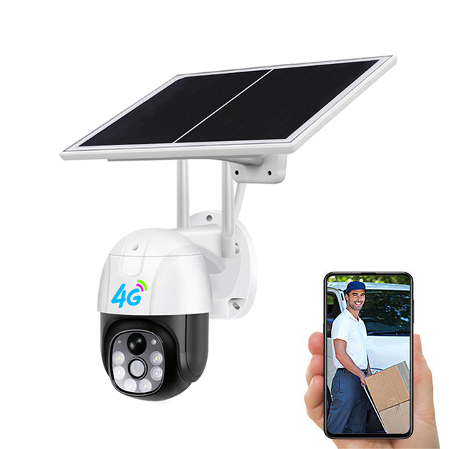 Full HD 1080P PTZ Dome Cam V380 Wireless Cctv Security Solar Panel Battery Cameras Outdoor Solar Powered Ptz Wifi Camera