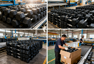 Giá rẻ màu đen cao su HEX quả tạ hình lục giác hanteln hantel lục giác HEX dumbell đặt cao su kg gang - Product Image 5