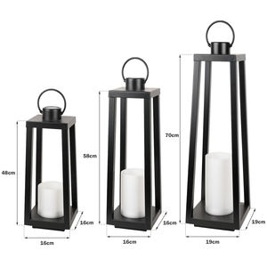 Bougeoirs Led décoratifs d'intérieur lanternes solaires pots de bougies lampe de jardin lanterne solaire - Product Image 6