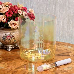 Crystal Soul 7-8,5 pulgadas Classic Seven Chakras Yellow Crystal Singing Bowl Sets Meditación <span class=keywords><strong>Alquimia</strong></span> Cuencos Fuente Fabricante - Product Image 2