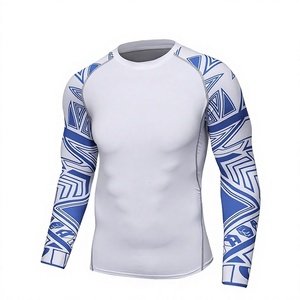 Camiseta de Manga Larga Unisex para Jiu Jitsu, Diseño Digital, Secado Rápido, Compresión, Ropa de Gimnasio, BJJ MMA, Spandex/Nylon, Eagle View - Product Image 1