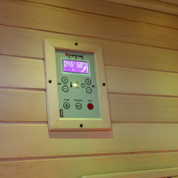 Sauna infrarouge de luxe en verre trempé transparent pour 2 personnes, faible EMF, avec lumière 7 couleurs pour la maison