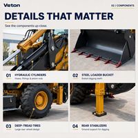 Diesel Backhoe Loader Mini Excavator Loader 4WD Front Loader Rear Backhoe untuk Pertanian, Lanskap, dan Proyek Konstruksi