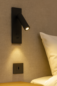 Lampe <span class=keywords><strong>de</strong></span> chevet <span class=keywords><strong>LED</strong></span> <span class=keywords><strong>pour</strong></span> hôtel 85-265V, <span class=keywords><strong>applique</strong></span> murale réglable avec interrupteur (noir) - Product Image 2
