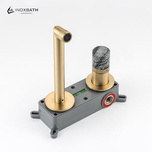 Grifo monomando de lavabo para baño, montaje en pared, Jade, con válvula de conexión, acabado negro mate - Product Image 5