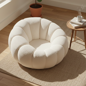 Sillón Giratorio, Sillón Reclinable Individual, Sillón de Descanso, Muebles de Salón de Terciopelo, Otomana, Sillón de Descanso Cómodo - Product Image 3