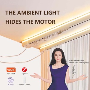 Nhà Thông Minh Điện Rèm đường sắt nhựa Tính năng bầu không khí ánh sáng vành đai mô hình hợp kim nhôm Rèm theo dõi động cơ thông minh - Product Image 2