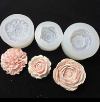 3D Rosenblüten-Silikonform DIY Kerzenherstellung Flexible Blumen-Seifenform Harz-Ton-Schokoladen-Backform Kuchendekoration Werkzeug
