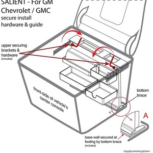 คอนโซลที่วางแขนในรถยนต์ Salient สำหรับ Chevrolet Silverado GMC Sierra ปี 2015-2018 ช่องเก็บของพลาสติก 4-7 ช่อง - Product Image 1