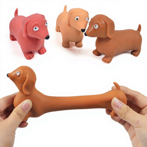 11.7cm <b>Silicone</b> Stretchy Dachshund Fidget <b>Toy</b> Sand-Filled Squeeze <b>Pull</b> Dog Cute Stress Relief Reusable <b>Toy</b> for Kids and Adults - Product Image 1