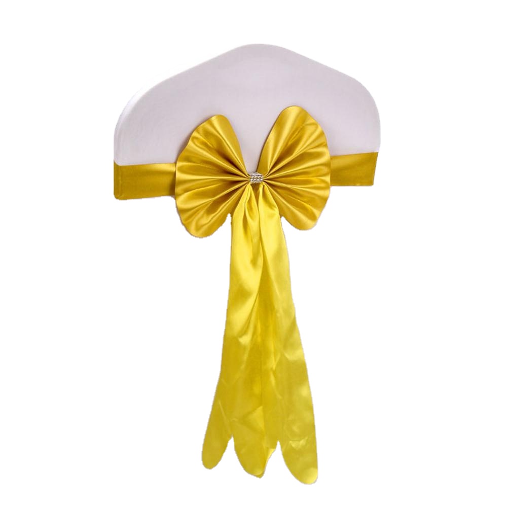 Красочный галстук-бабочка, длинный свадебный стул, атласная лента, пояс, гостиница, спандекс, чехол на стул, декор для домашнего стула