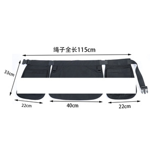 Multi Functional Waist Bag With <b>Adjustable</b> <b>Strap</b> Black Canvas Outdoor Sports Unisex Fitness Belt - Product Image 5