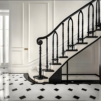 Rampe d'escalier en fer forgé pour duplex, anti-rouille, luxe, pour villa, intérieur