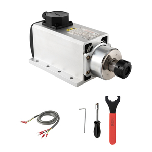 Zhong Hua มอเตอร์แกนหมุนสายพานสี่เหลี่ยมระบายความร้อนด้วยอากาศ ER25 4KW 220V/380V 18000rpm สำหรับเราเตอร์เครื่องแกะสลัก CNC - Product Image 1