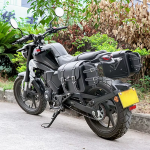 Sacs latéraux de <span class=keywords><strong>moto</strong></span> en cuir classique CL avec montage latéral, ajustement universel, look rétro, capacité de 45 L, garantie de 5 ans - Product Image 2