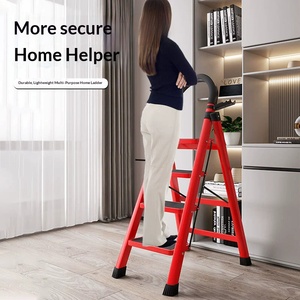 Nouvelle conception d'échelle pliante antidérapante, échelle pliable pleine grandeur, gain de place, échelle à 3 marches pour la maison - Product Image 3
