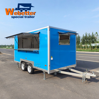 Webetter Street Tea Coffee Shop Vending Trailer Mobile Food Drink Cocktail Bar Concession Camion à glace italien avec congélateur