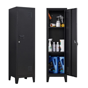 Armoire en métal pour le bureau à domicile, casiers de rangement en acier avec porte verrouillable et 2 étagères réglables, petit casier en métal - Product Image 1