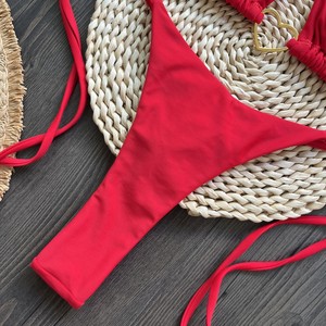 Micro Bikini Personalizzato con Reggiseno a Triangolo, Costume da Bagno Sexy Brasiliano con <span class=keywords><strong>Perizoma</strong></span>, Set Bikini Due Pezzi per Donne - Product Image 4