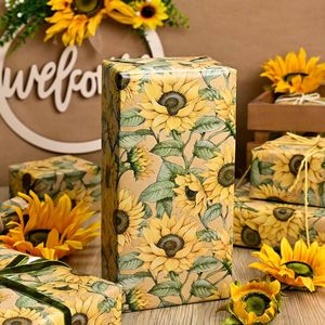 MAYPLUSS Kraft Sunflower Gift <b>Wrap</b> Paper 17 Inch X 16.5 Feet Single Side Eco-Friendly For Multiple Occasions - Product Image 4