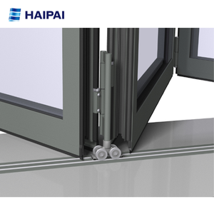 Porte pliante coulissante en verre d'aluminium Porte extérieure pliante avec tamis Mesh Panneau pliant élégant Design - Product Image 6