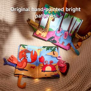 Tumama niños juguetes educativos para edades tempranas Montessori 3D animales de la <span class=keywords><strong>selva</strong></span> cola bebé tela libro suave tela bebé libros silenciosos para bebé - Product Image 2