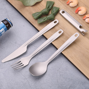 In titanio cucchiaio coltello forchetta <span class=keywords><strong>4</strong></span> pezzi posate all'aperto campeggio Picnic posate 3 pezzi <span class=keywords><strong>Set</strong></span> posate da campeggio accessori da campeggio - Product Image 2