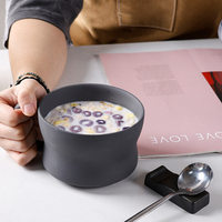 Bol à céréales en porcelaine recyclée Collection Aurelia Black Vaisselle en céramique noire durable Bol Ramen | YST Ceramics Factory