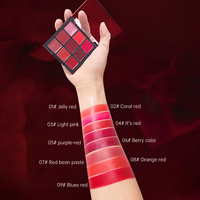 Palette de Maquillage Lèvres Personnalisable, Crème Rouge à Lèvres Mat, Kit de 9 Couleurs