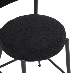 Lot de <span class=keywords><strong>4</strong></span> <span class=keywords><strong>chaises</strong></span> de <span class=keywords><strong>bar</strong></span> modernes rembourrées en tissu teddy-Tabouret haut à base métallique-Convient pour la cuisine, la salle à manger et le salon - Product Image 4
