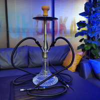 Ensemble de chicha arabe de grande taille à 3 tuyaux, chicha arabe en acier inoxydable
