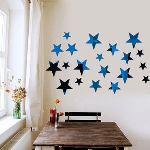 20pcs <b>Stars</b> Acrylic Mirror <b>Wall</b> <b>Stickers</b> 3D Acrylic Mirror <b>Wall</b> Decorations Removable <b>Stars</b> <b>Stickers</b> Art Decal for Bedroom - Product Image 3