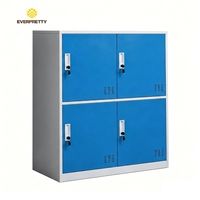 Casier de rangement moderne en acier, options multicolores, ignifuge, écologique, durable, armoire métallique à 4 portes pour école, gymnase, dortoir