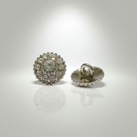 Brillant 20mm Strass Cristal Bouton À La Mode Tissu Décor Perles Lavable En Alliage De Zinc Tige Rectangle Plaqué Technique