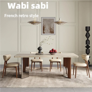 <span class=keywords><strong>Tavolo</strong></span> da Pranzo <span class=keywords><strong>Rettangolare</strong></span> in Legno Massello di Alta Gamma Stile Mid-Century Moderno con Piano Ribaltabile - Set da Pranzo per Appartamento/Villa - Product Image 5