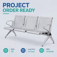 Usine KANGTEK Vente en gros Chaises de salle d'attente d'hôpital Chaise d'attente 3 places en acier inoxydable pour aéroport