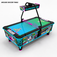 Table de jeu de hockey sur air de football à monnayeur pour 2 joueurs avec lumières LED, garantie 1 an, version anglaise, pour centre de divertissement