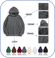 Haute qualité sans ficelles couleur noire chaude logo personnalisé vêtements de rue lourds pull polaire pour hommes sweat surdimensionné à capuche