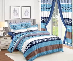 Ensemble <span class=keywords><strong>de</strong></span> literie <span class=keywords><strong>de</strong></span> luxe 7 pièces avec rideaux-<span class=keywords><strong>Collection</strong></span> complète <span class=keywords><strong>de</strong></span> textiles <span class=keywords><strong>de</strong></span> maison pour la chambre à coucher principale - Product Image 5