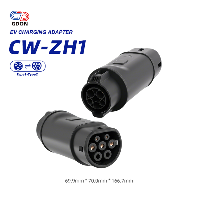GDON J1772 to Type 2 Adapter 32A 250V AC EV Charging Converter Type 1 to Mennekes SAE J1772 EVSE for Electric Vehicle Level 2