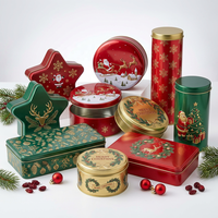 Boîte en métal de Noël en forme d'étoile de luxe, conteneur métallique haut de gamme pour les fêtes, pour l'emballage durable et réutilisable de biscuits et de cadeaux