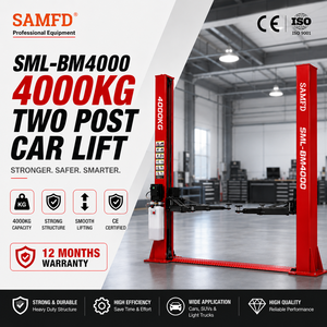 Elevadores de Autos SAMFD para Garaje Doméstico, 4 Toneladas, Hidráulicos, 2 Postes, Doble Cilindro, Cable de Acero, Equilibrio, 220V - Product Image 1