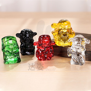 Figurine en cristal des cinq dieux de la richesse, ornement décoratif pour la maison, cadeau Feng Shui, jaune, rouge, vert, noir, blanc - Product Image 4