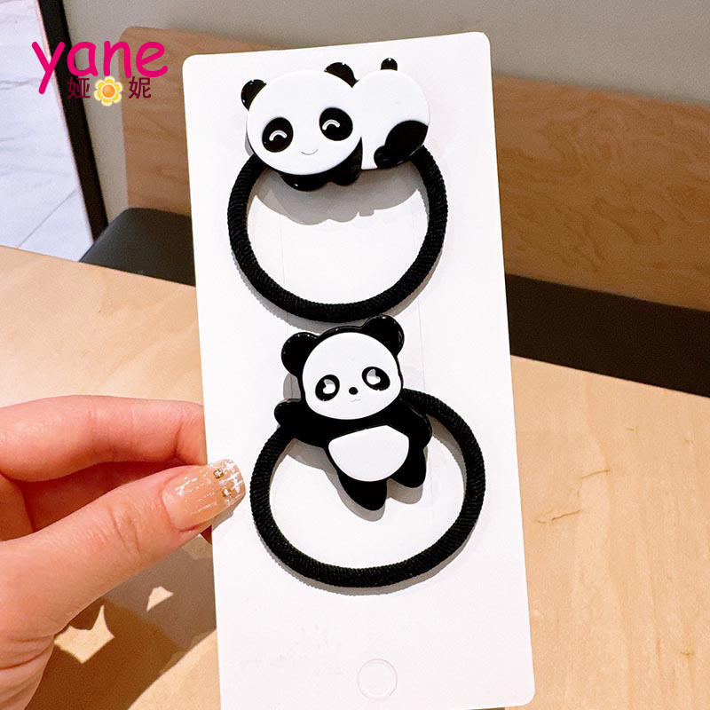 YANE Cute Cartoon Red Panda Scrunchie Sweet Style High Ponytail Head Rope Simple Everything Accessory for Hair Ties