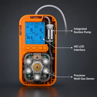 Détecteur de gaz portable HIREP 4 en 1 avec pompe d'aspiration, analyseur multi-gaz Ex O2 H2S CO NH3, certifié ATEX, IP66, vente en gros OEM, usine